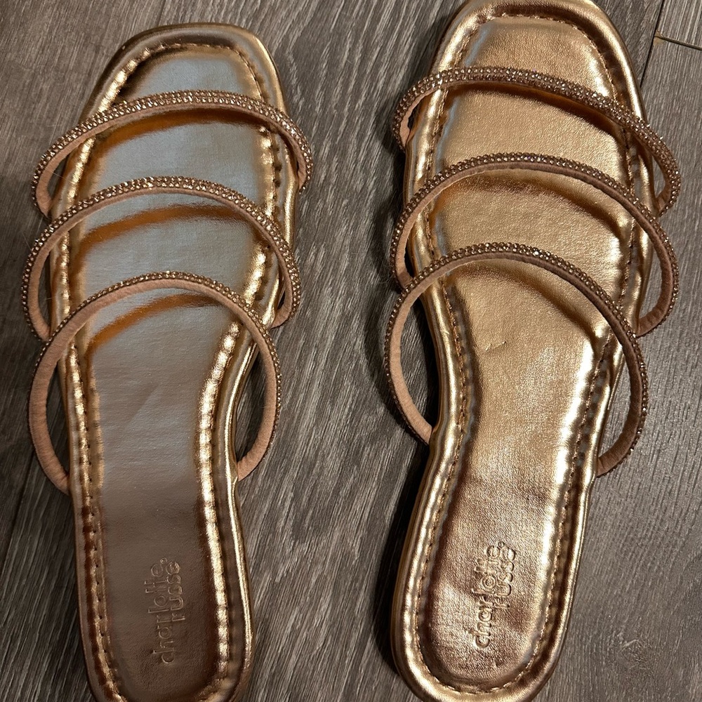 Charlotte Russe Gold Metallic Sandals